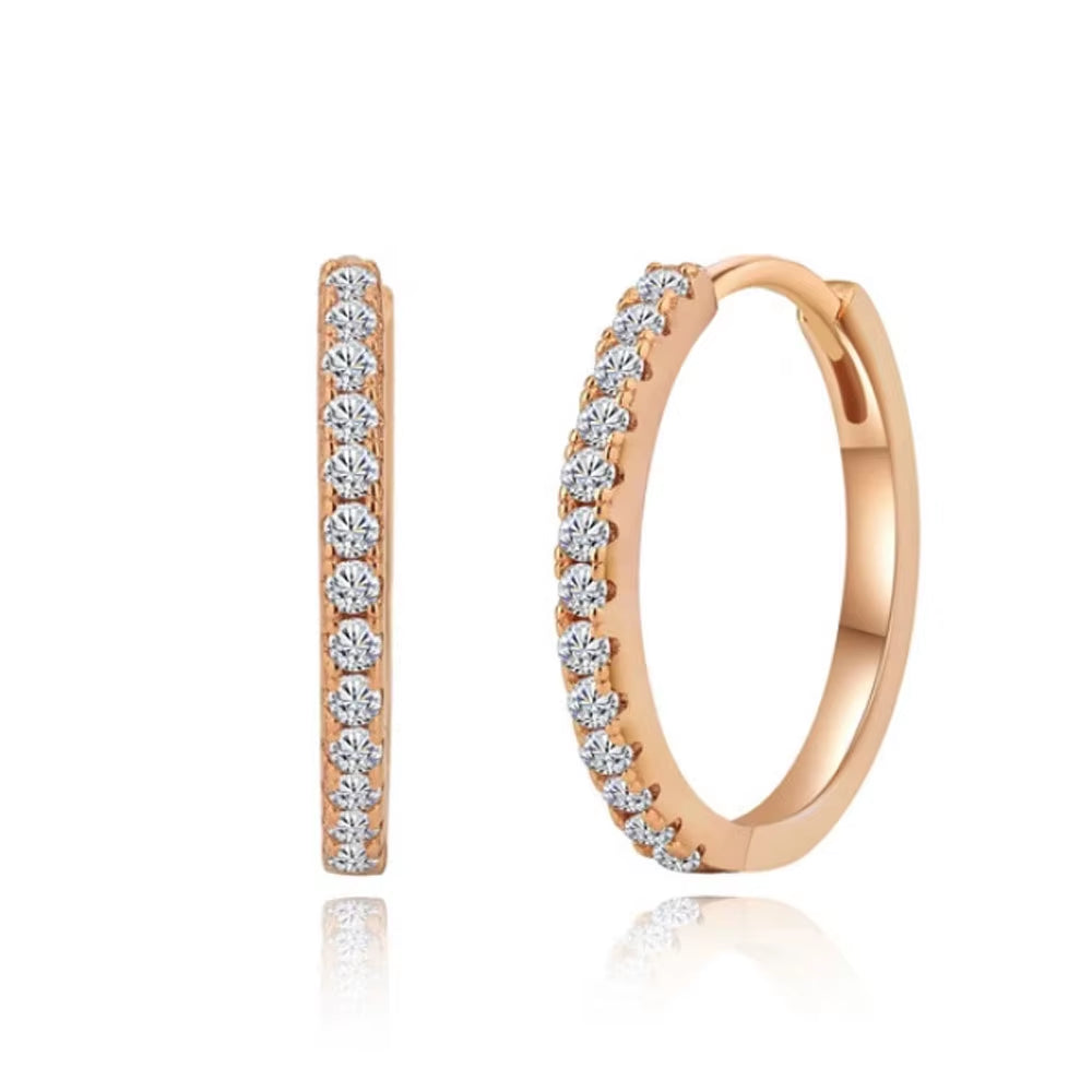 D VVS1 Hoop Moissanite Earrings for Women GRA Certified Brilliant Diamond Solid S925 Silver Plated 18K Wedding Earring