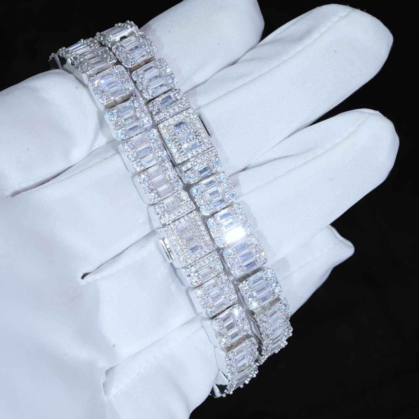 8Mm Iced Square Baguette Tennis Bracelet