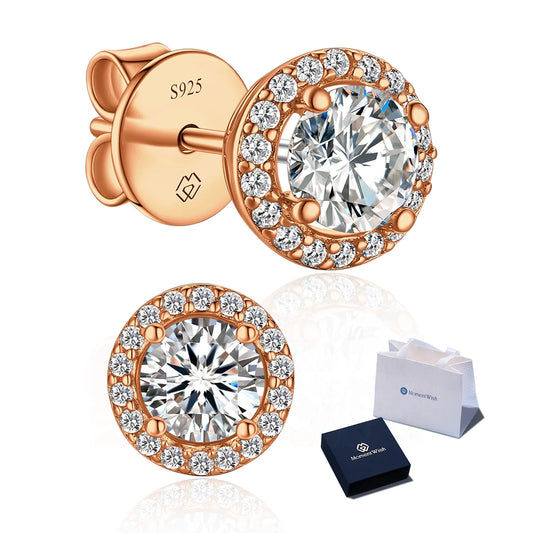 1 Carat Moissanite Earrings for Women,Simulated Diamond Stud Earrings Gifts for Christmas
