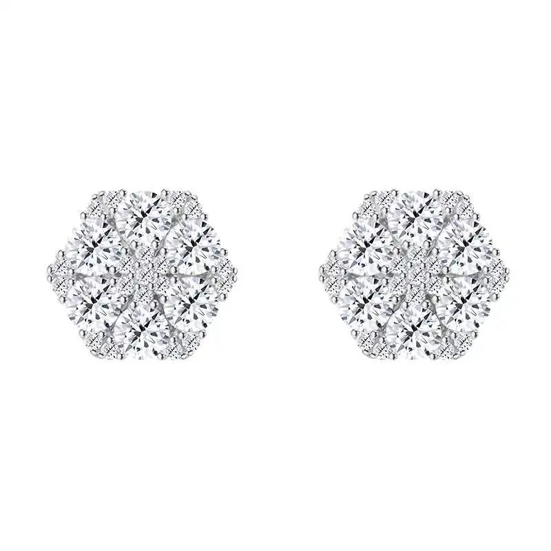 High Quality Hiphop 4Mm D Color Moissanite Earrings with Screw Back Women Men Jewelry Gold Plated 925 Silver Stud Earrings Gift