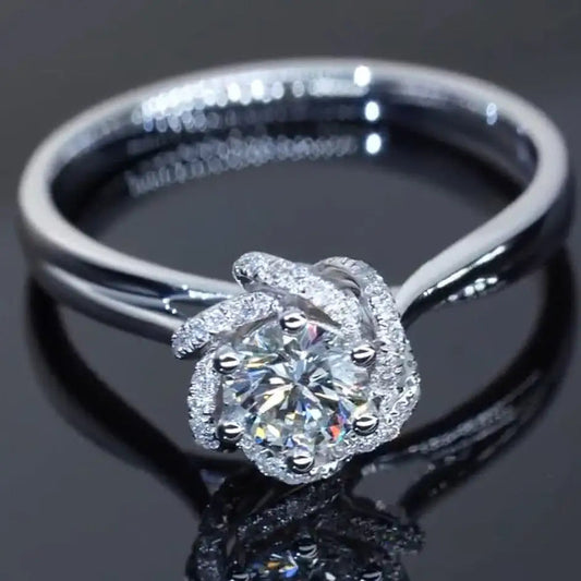 🔥 Flower Fountain Design 2 Moissanite Engagement Ring
