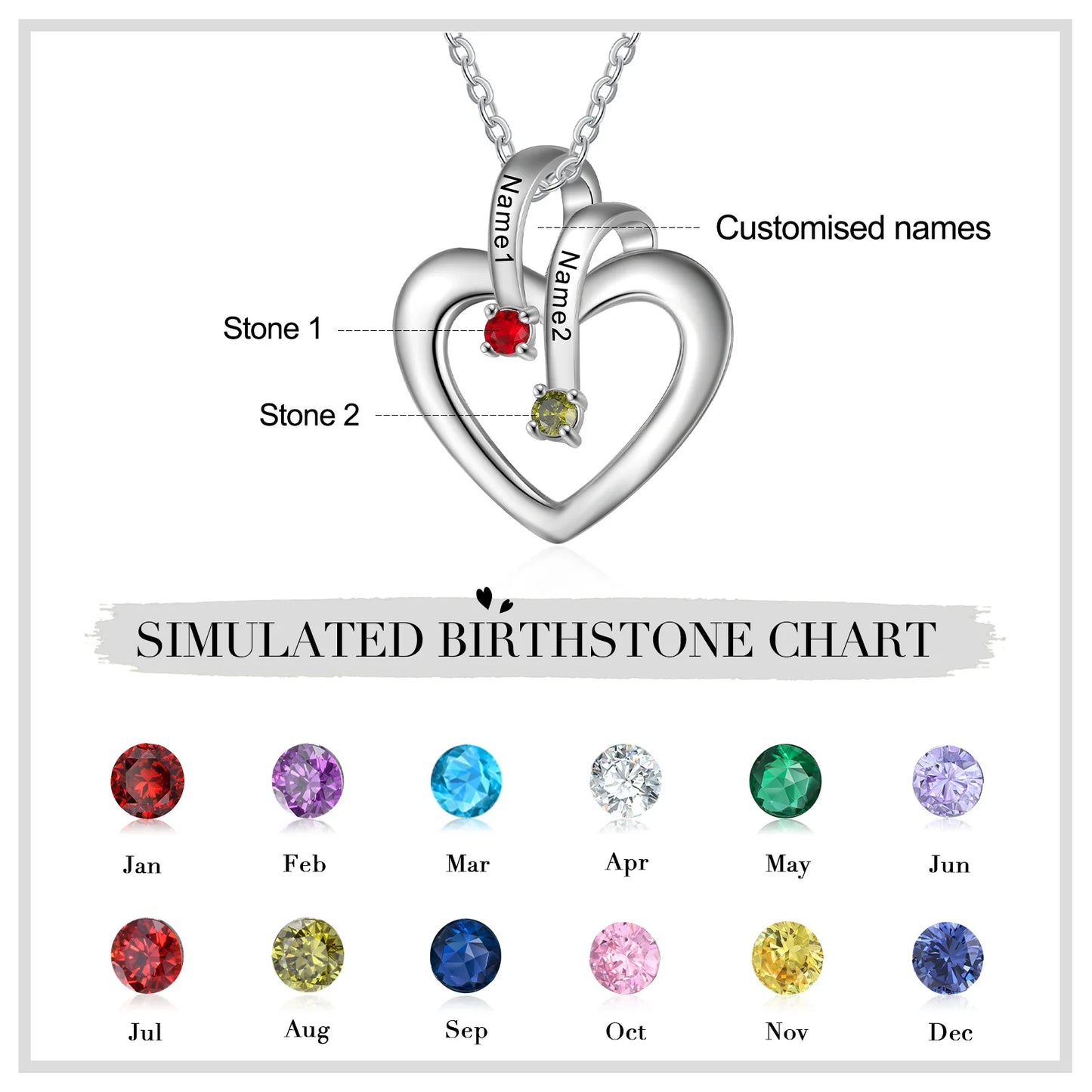 Custom Name Heart Necklace
