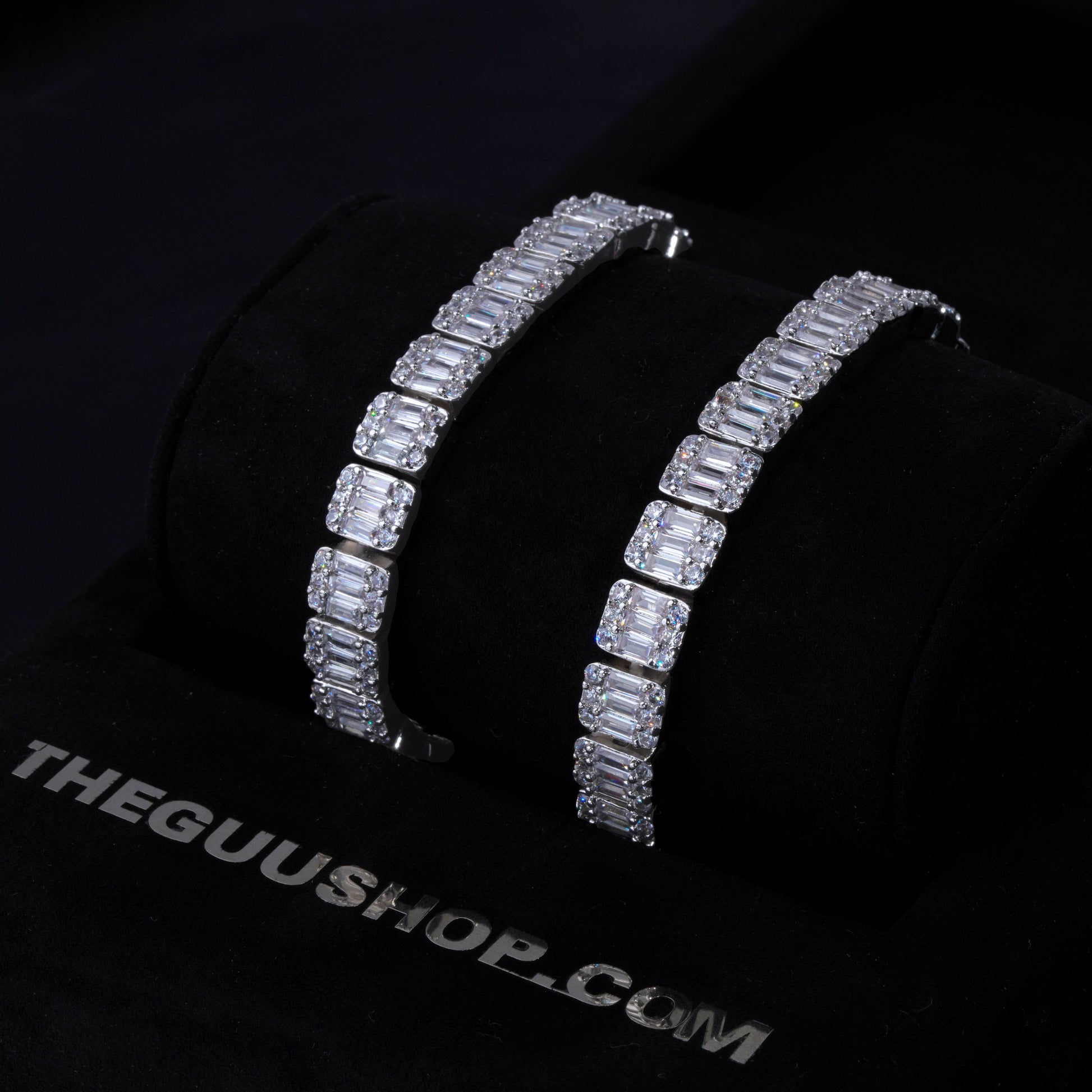 8Mm Iced Square Baguette Tennis Bracelet