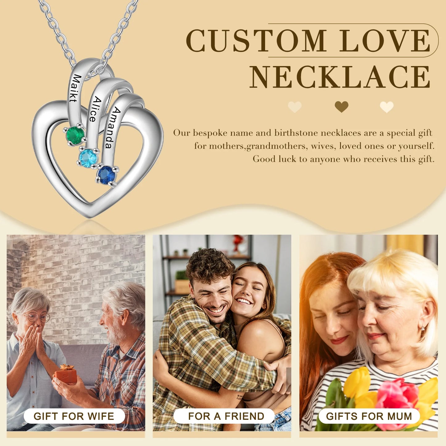 Custom Name Heart Necklace