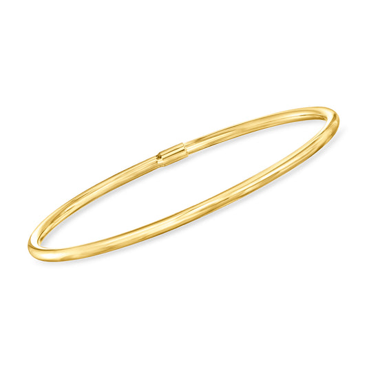 Italian 14Kt Yellow Gold Polished Bangle Bracelet, Women'S, Adult